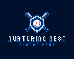 Baseball Bat Crest logo design