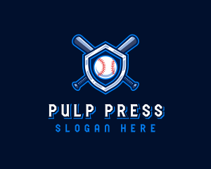 Baseball Bat Crest logo design