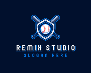 Baseball Bat Crest logo design