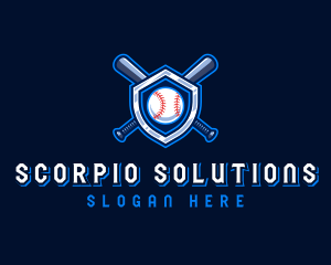 Baseball Bat Crest logo design