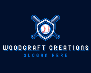 Baseball Bat Crest logo design