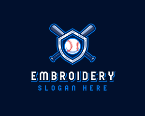 Baseball Bat Crest logo design