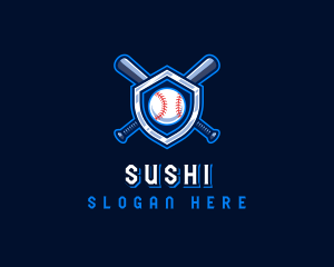 Baseball Bat Crest logo design