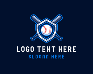 Softball - Baseball Bat Crest logo design