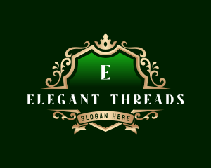 Elegant Shield Crown logo design