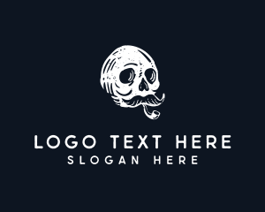 Tobacco - Skull Mustache Cigar Smoking logo design