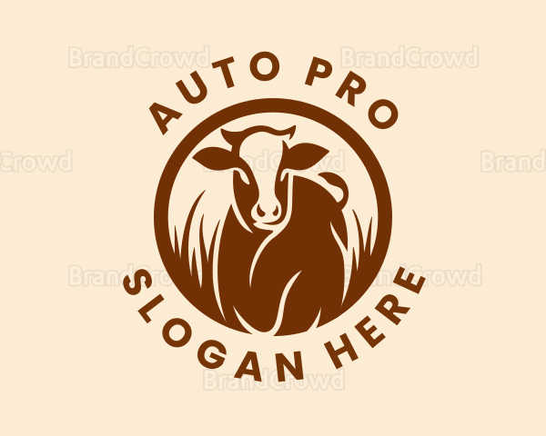 Agricultural Cow Farm Logo