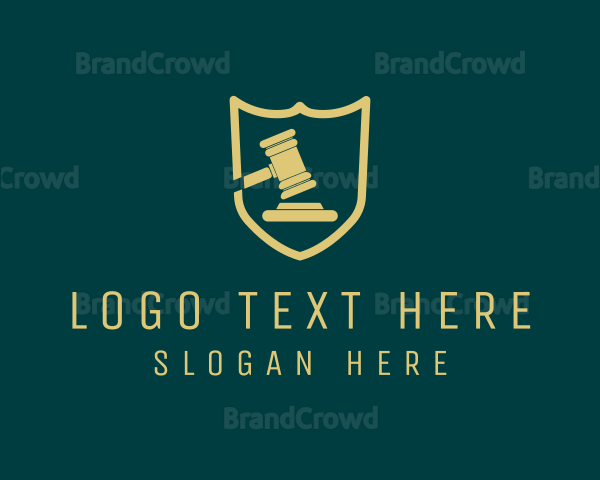 Law Shield Gavel Logo