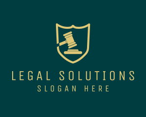 Law Shield Gavel  logo design