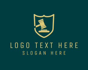Hammer - Law Shield Gavel logo design
