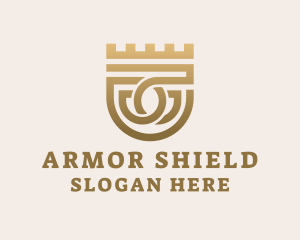 Golden Fort Shield  logo design