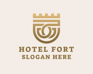 Golden Fort Shield  logo design