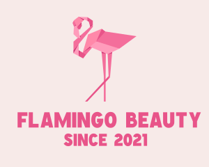 Flamingo - Flamingo Bird Origami logo design