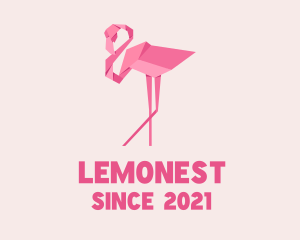 Papercraft - Flamingo Bird Origami logo design