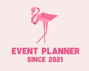 Handmade - Flamingo Bird Origami logo design