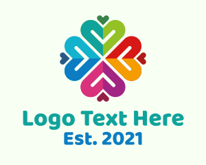 Family Care - Colorful Heart Petals logo design