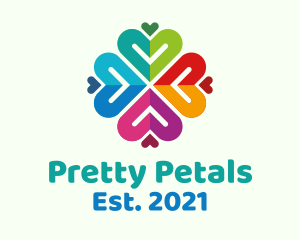 Colorful Heart Petals logo design