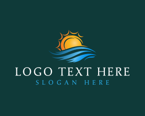 Coast - Sea Wave Sun logo design
