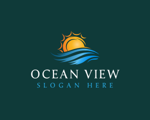 Sea Wave Sun logo design