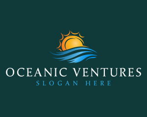 Sea Wave Sun logo design