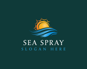 Sea Wave Sun logo design