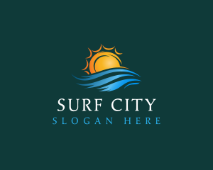 Sea Wave Sun logo design