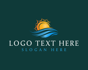 Travel - Sea Wave Sun logo design