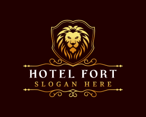 Premium Lion Hotel logo design