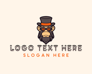 Mascot - Beard Monkey Hat logo design