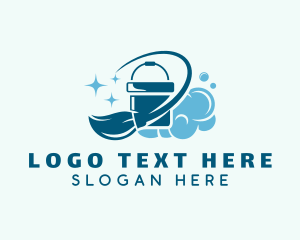 Cleaning Services - Janitorial Mop Cleaning logo design