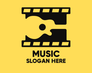 Guitar Music Video Clip logo design