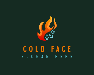 HVAC Cold Heating logo design