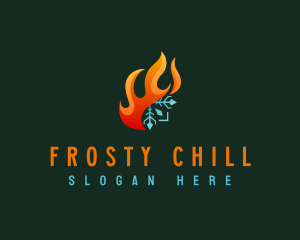 Freezer - HVAC Cold Heating logo design