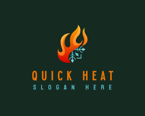 HVAC Cold Heating logo design