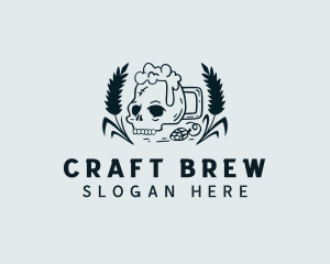 Beer - Hipster Beer Skull logo design