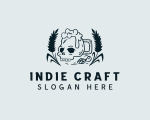 Indie - Hipster Beer Skull logo design