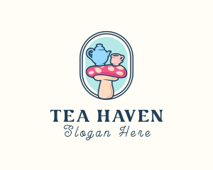 Teapot Cup Mushroom  logo design