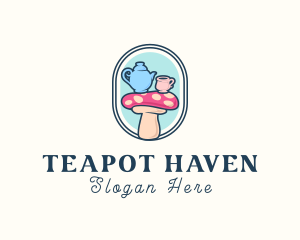 Teapot - Teapot Cup Mushroom logo design