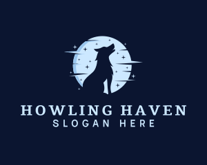 Moonlight Wolf Howl logo design