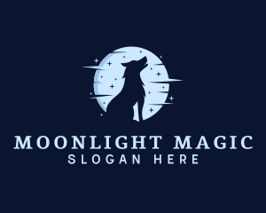 Moonlight Wolf Howl logo design