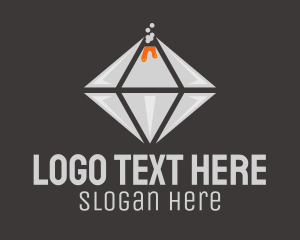 Volcanic Diamond Gem Logo