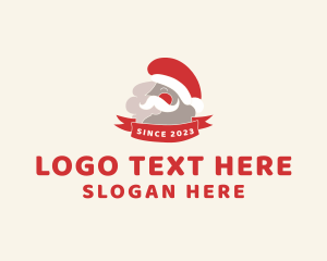 Santa Claus Hat - Smiling Santa Banner logo design