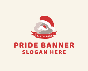 Smiling Santa Banner logo design