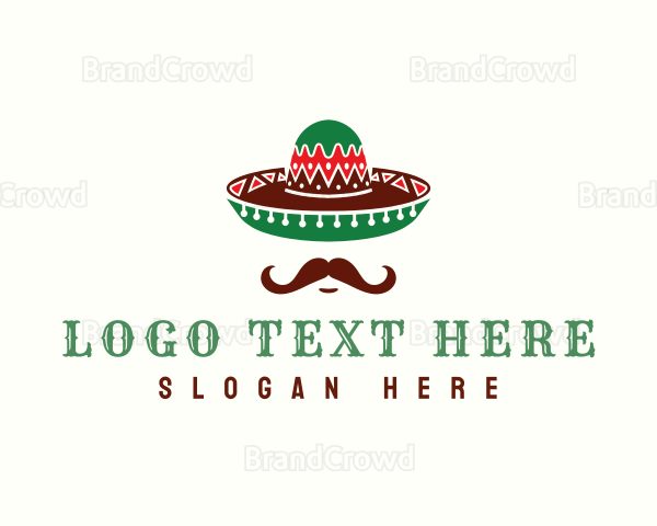 Mustache Mexican Hat Logo