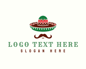 Mexico - Mustache Mexican Hat logo design