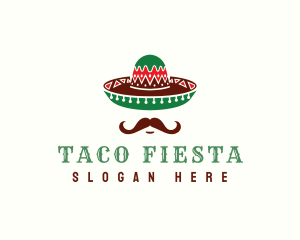 Mexican - Mustache Mexican Hat logo design