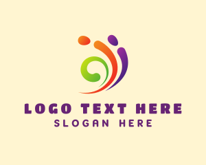 Drawing - Colorful Swirl Paint logo design