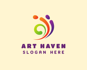 Colorful Swirl Paint logo design