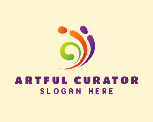 Colorful Swirl Paint logo design