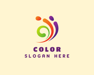 Colorful Swirl Paint logo design